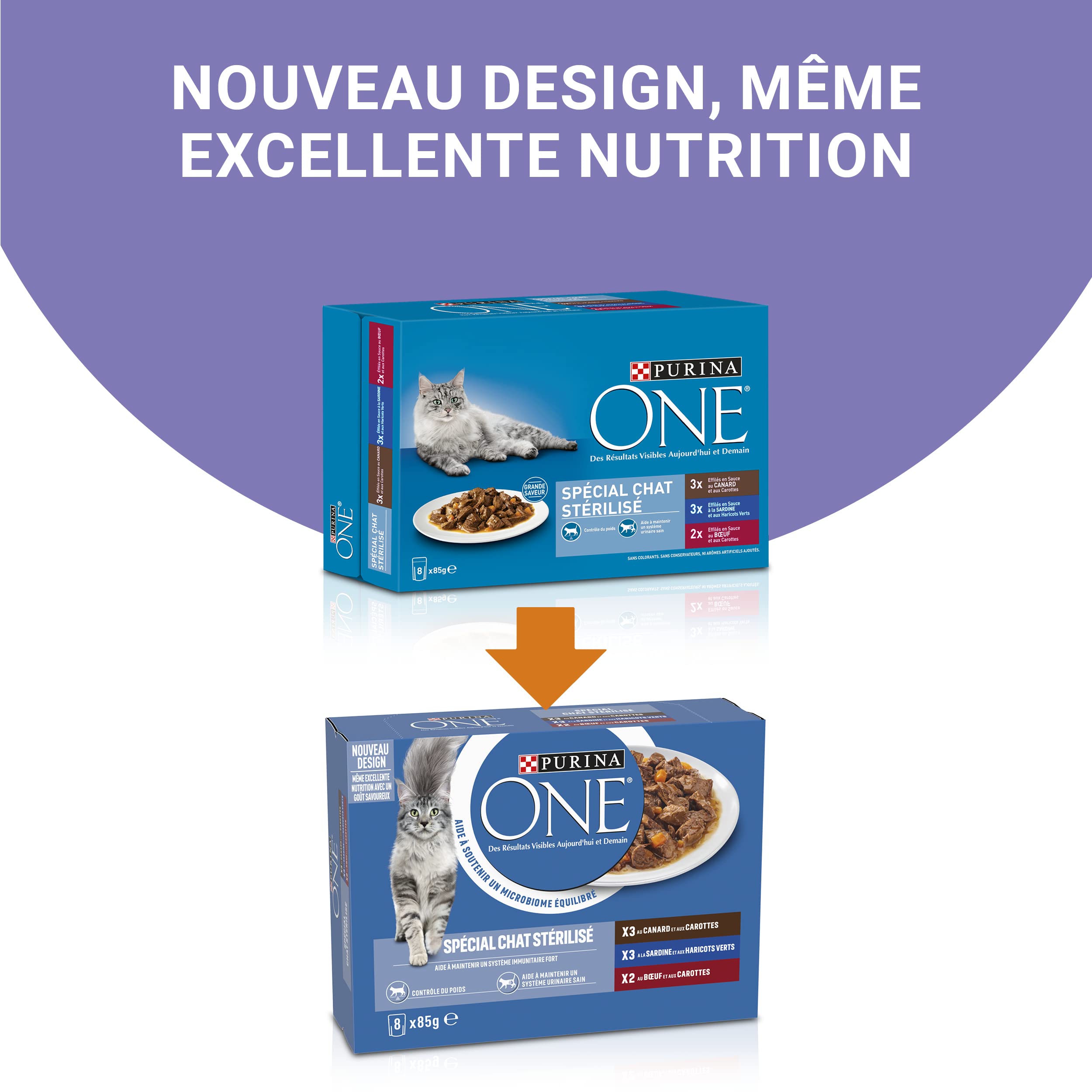 PURINA ONE STERYLIZOWANY KOT OPAKOWANY Sos Sardynka Kaczka Wołowina 8X85g