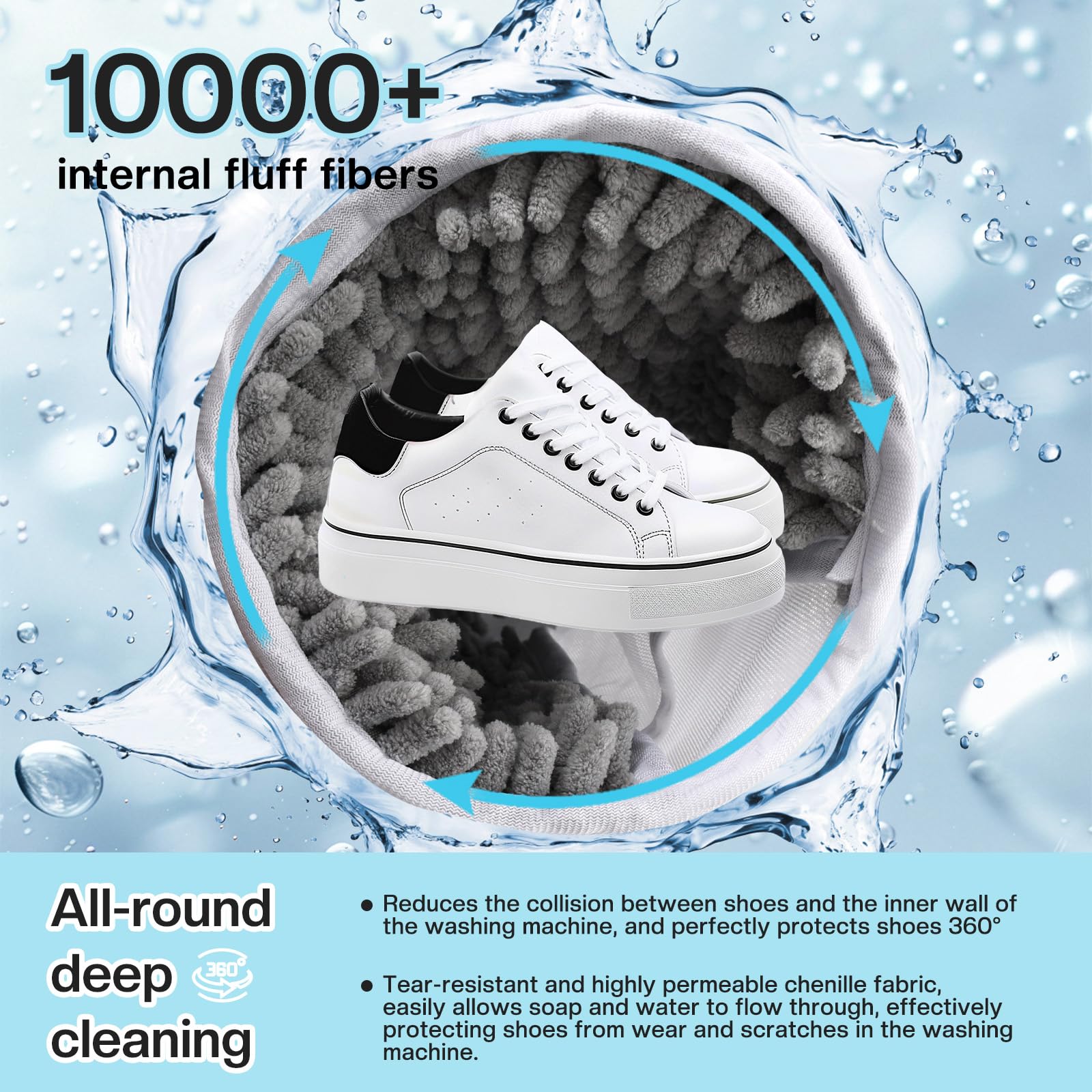 OMJMYY Schuhwaschbeutel Set - 2 Stück Wiederverwendbare Waschmaschinen-Beutel
