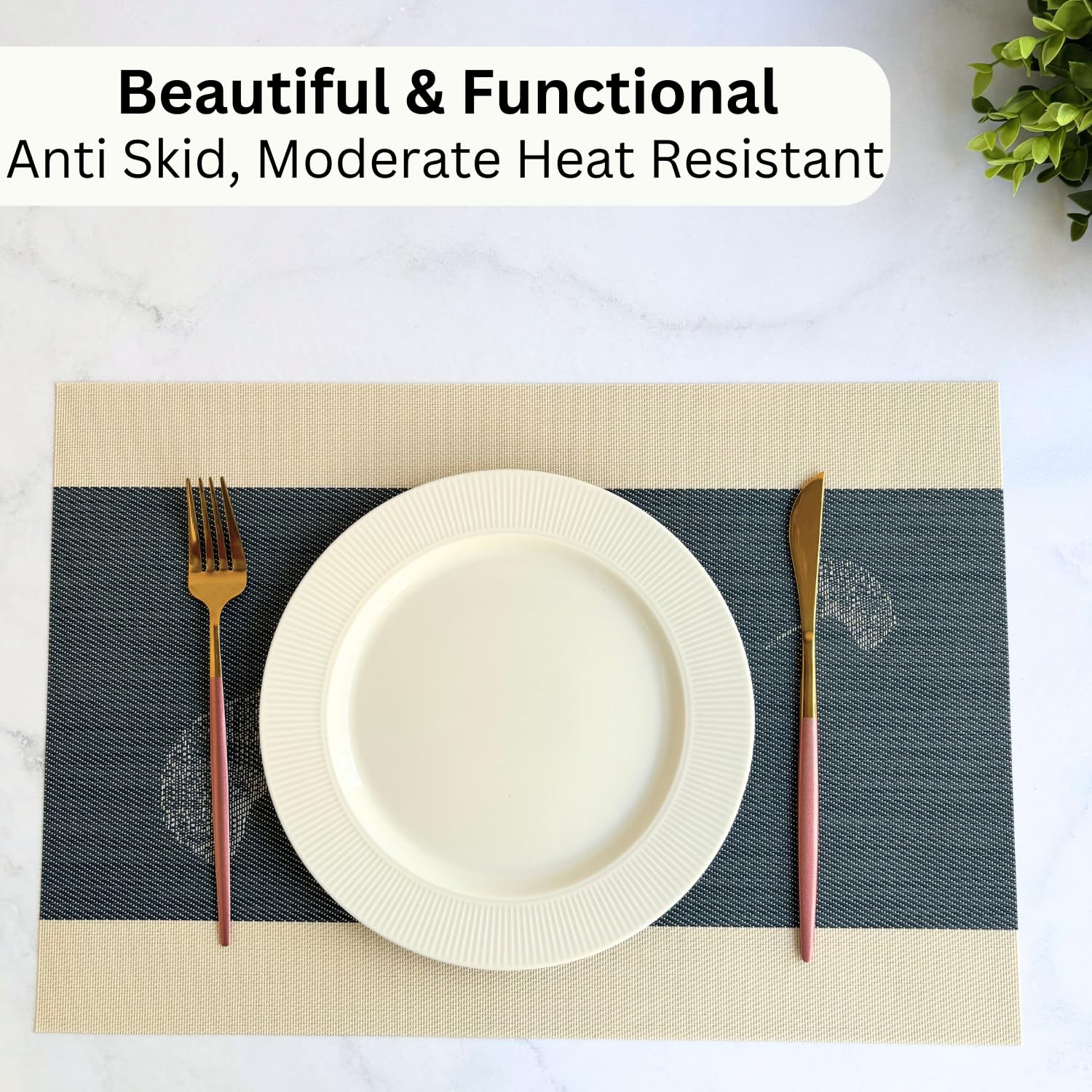 Livmodern Dining Table Mats - Midnight Bloom Set -4