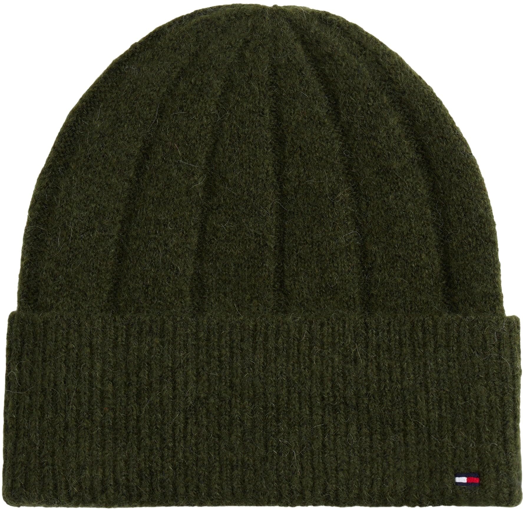 Tommy Hilfiger Women’s Flag Fluffy Beanie, Green (Huntsman Green), One Size