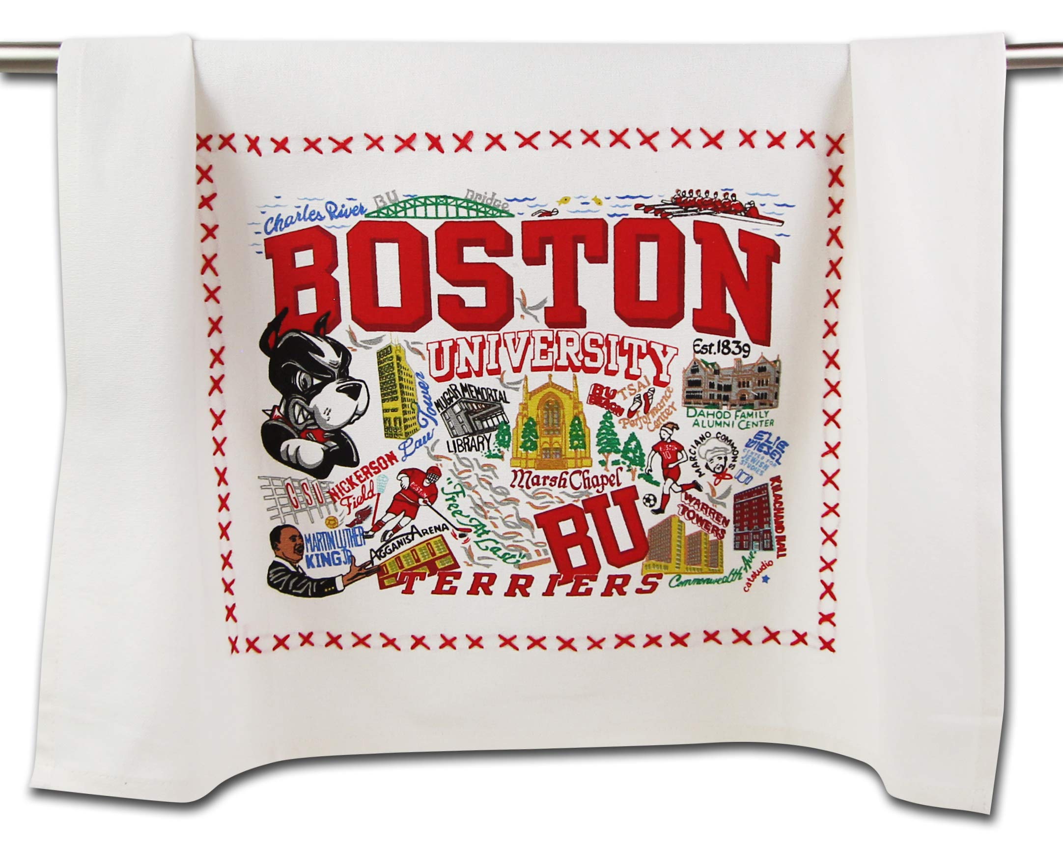 Catstudio Dish Towel, Boston University Terriers Hand Towel - Collegiate Kitchen Towels for Boston University Fans for Students, Graduation, Parents and Alums