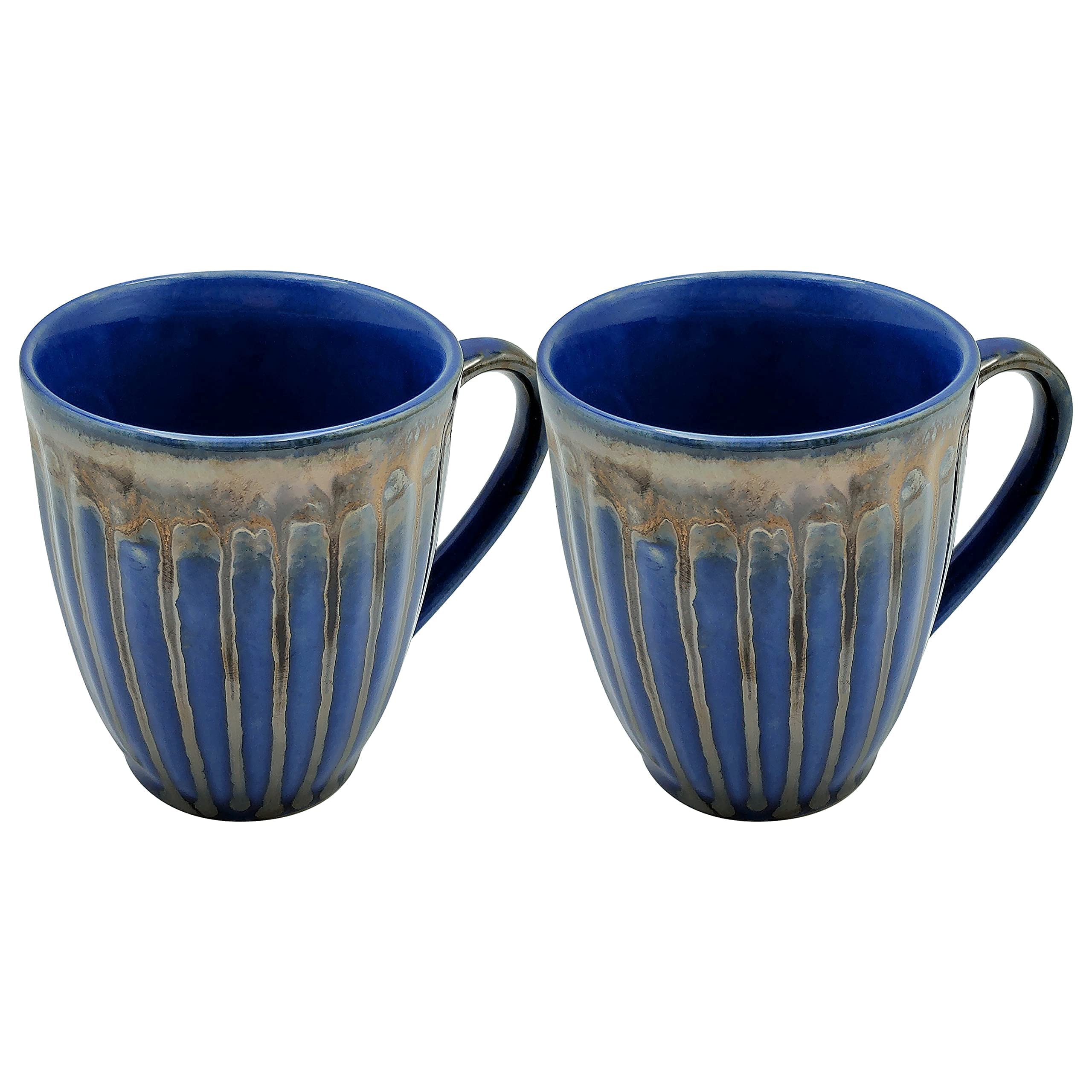 FARKRAFT Blue Pottery Ceramic Mugs To Gift To Best Friend Tea Mugs Coffee Mugs Microwave Safe Coffee Mugs (Set Of 2), 330 milliliter (B09HKWJVS6) Amazon Price History, Amazon Price Tracker