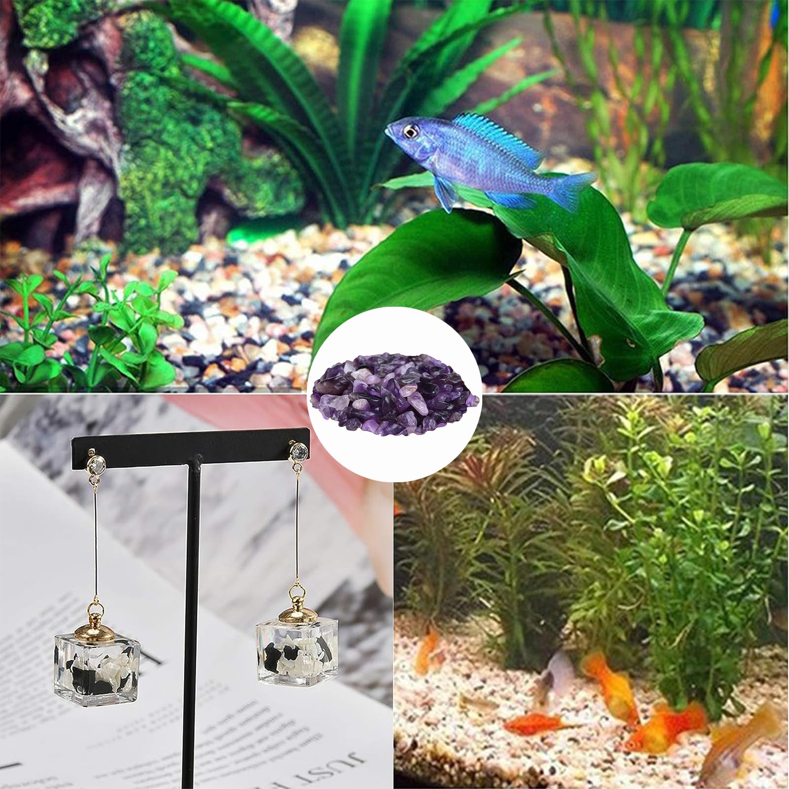 Ghiaia Per Acquario 400g - Pietre Naturali Colorate Per Decorazione E Healing - Foto 8