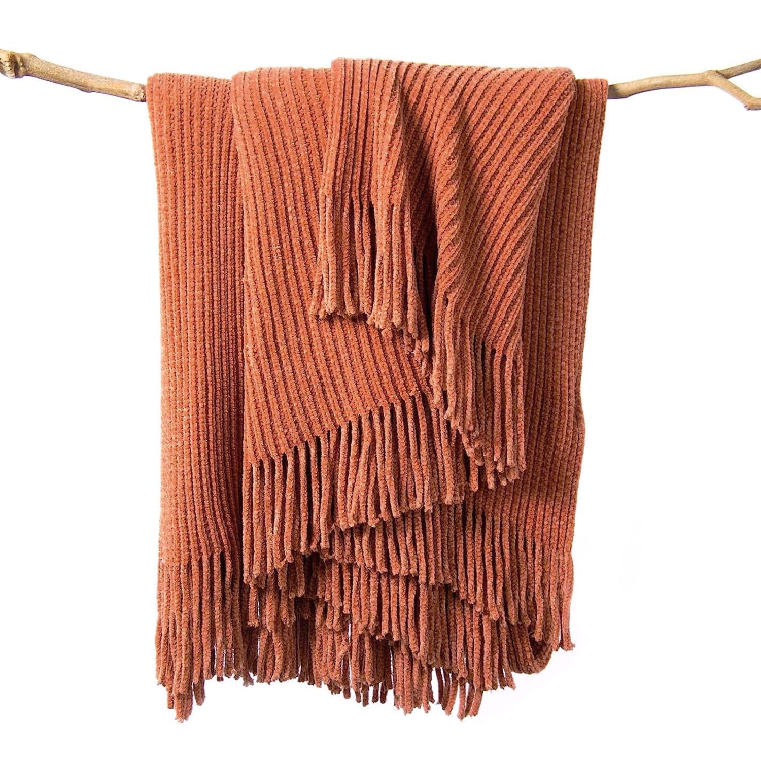 Manta Tejida de Punto para sofá de Lifin, 127 x 152 cm, Suave, acogedora, Ligera, con Textura, para Silla de Viaje, Apta para Todas Las Estaciones (Chenilla roja)