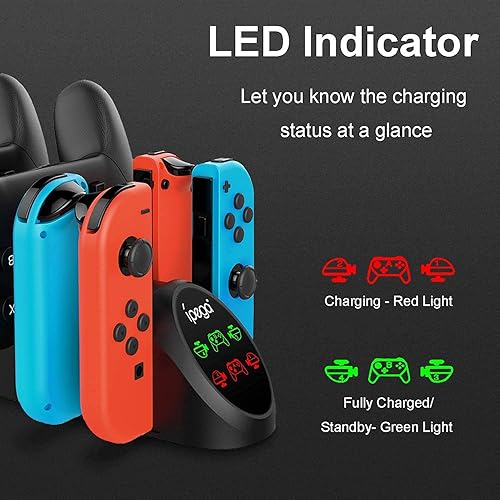 Miniatura 4 de Estación de carga para SwitchOLED modelo Joy Con y para controladores Switch Pro Base de carga con enchufe USB 2.0 y puertos, solo para controlador