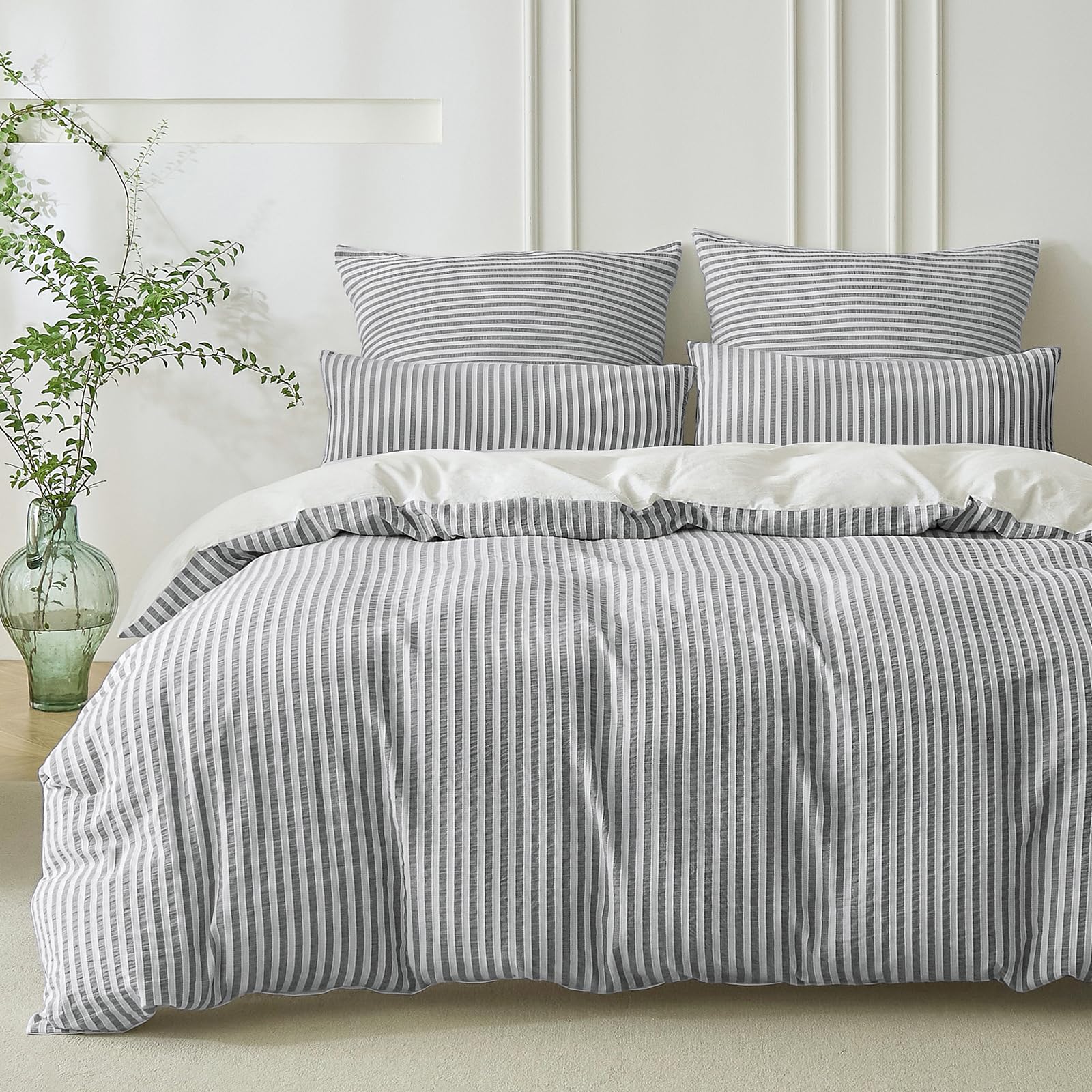 SOULFUL Gestreift Jacquard Gewaschene Baumwolle Bettwäsche Set