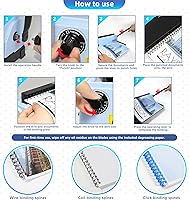 Vista 5 de Rayson TD-132 Wire Binding Machine, 32-Hole Spiral Coil Binder, 3:1 Pitch, Punches 12 Sheets, Binds up to 120 Sheets, Sturdy Metal Construction