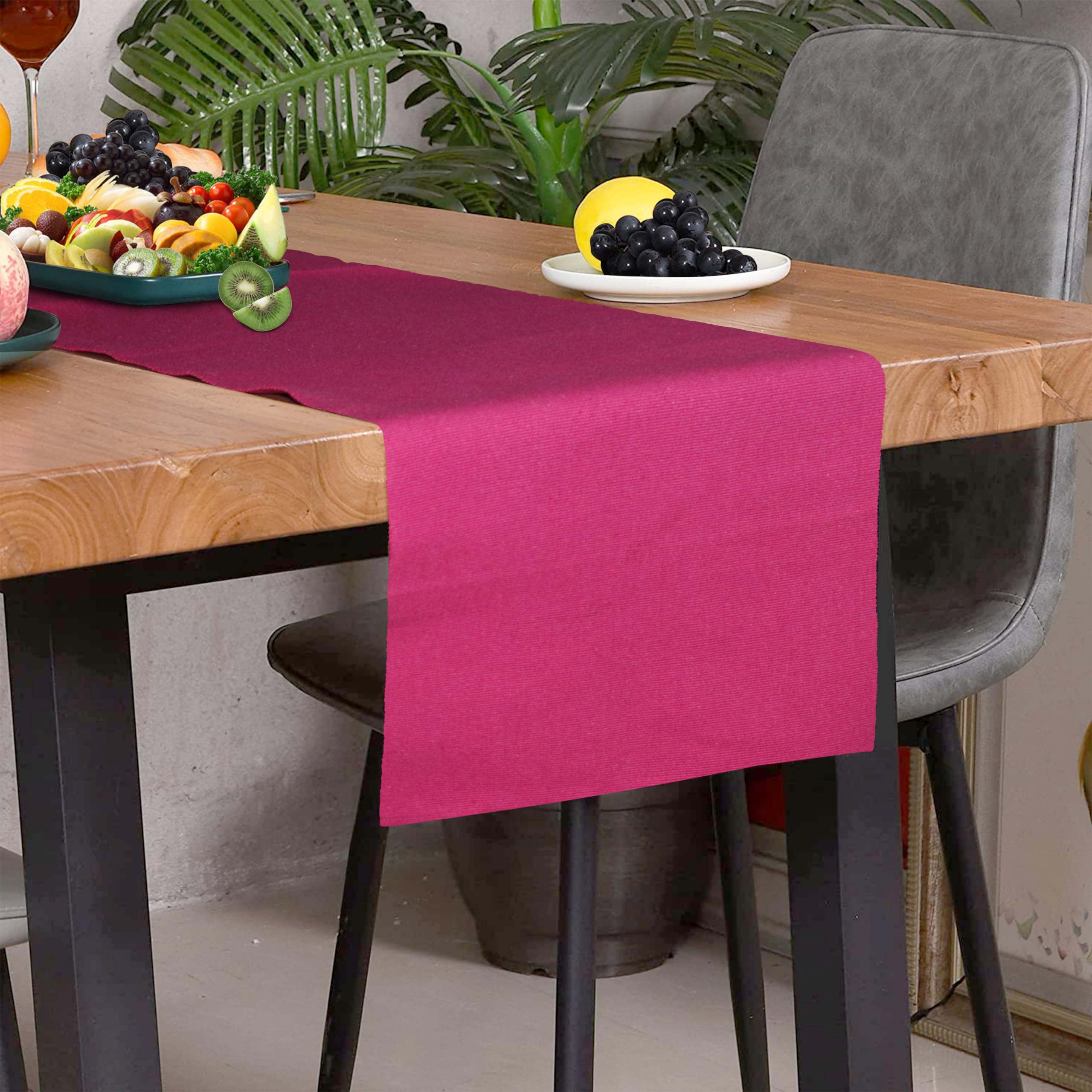 HOME COLORS.IN Solid Color Texture Ribbed Cotton Table Runner for Dining Table, Teapoy, TV Table, Coffee Table, Center Table - Modern Dining Room - Table Décor Runner - 14 x 52 Inch - Pink (B08L7Z8YRY) Amazon Price History, Amazon Price Tracker