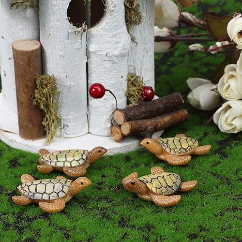 Miniatura 6 de 15 figuras miniatura de tortugas marinas de tortugas marinas, figuras de animales del océano, mini figuras de tortugas para bricolaje, hogar,