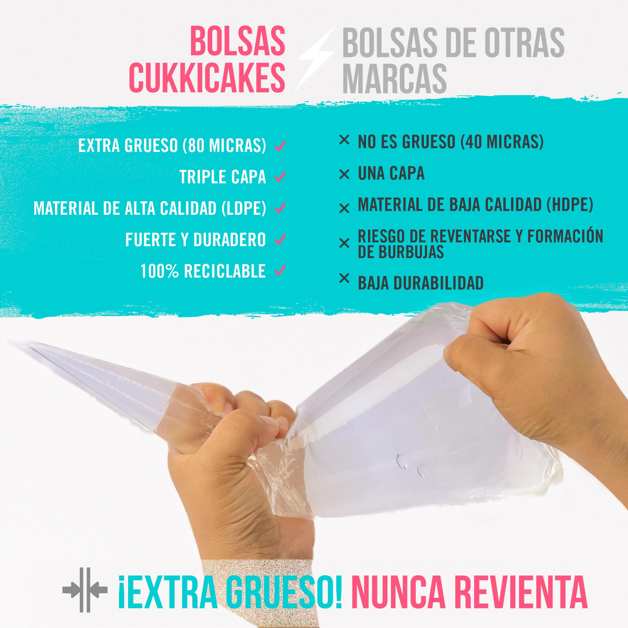 600 Mangas Pasteleras Desechables Profesionales (Tamaños: 30/40/47/53cm) - 100% Reciclables – Capa Extra Gruesa (0.08mm)