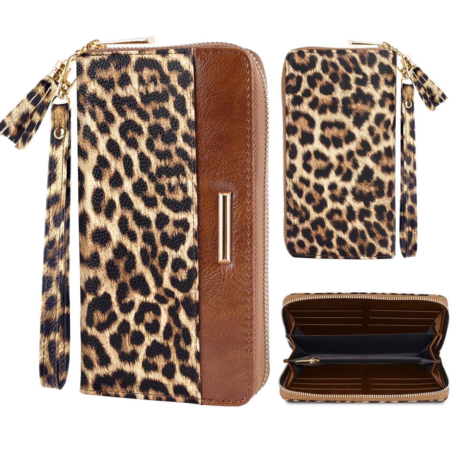 Coco Rossi Light Leopard Wallets for Women RFID Blocking Credit Card Holder