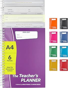Educational Planning Books Teacher Planner 2026-2027 A4, 6 Period TP3-P