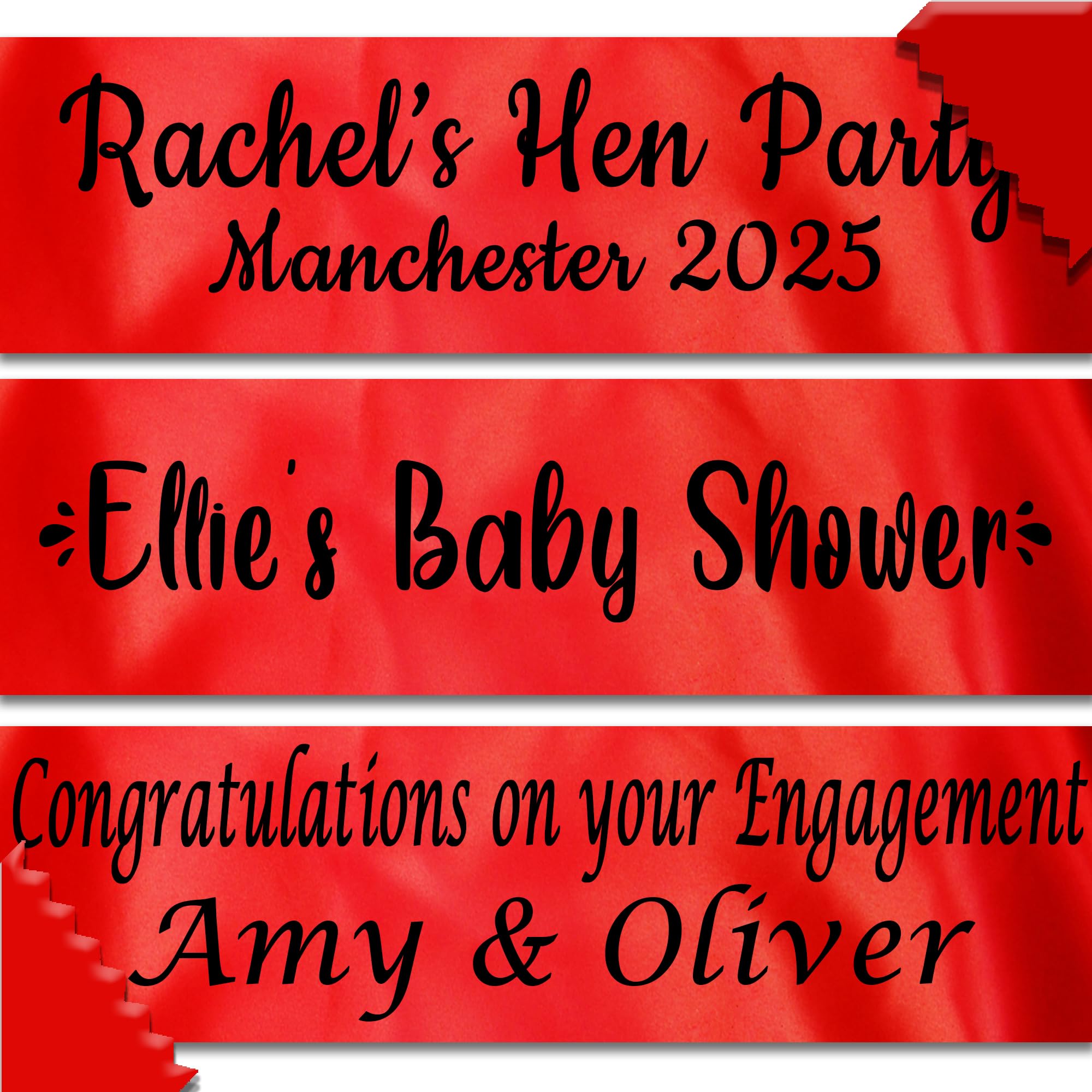 Personalised 80cm Red Banner - Banners for Ruby Anniversaries, Birthdays