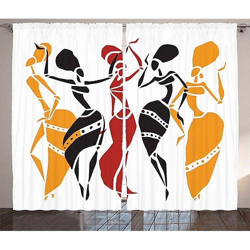 African Fabric Livingroom Curtains Amazon Com