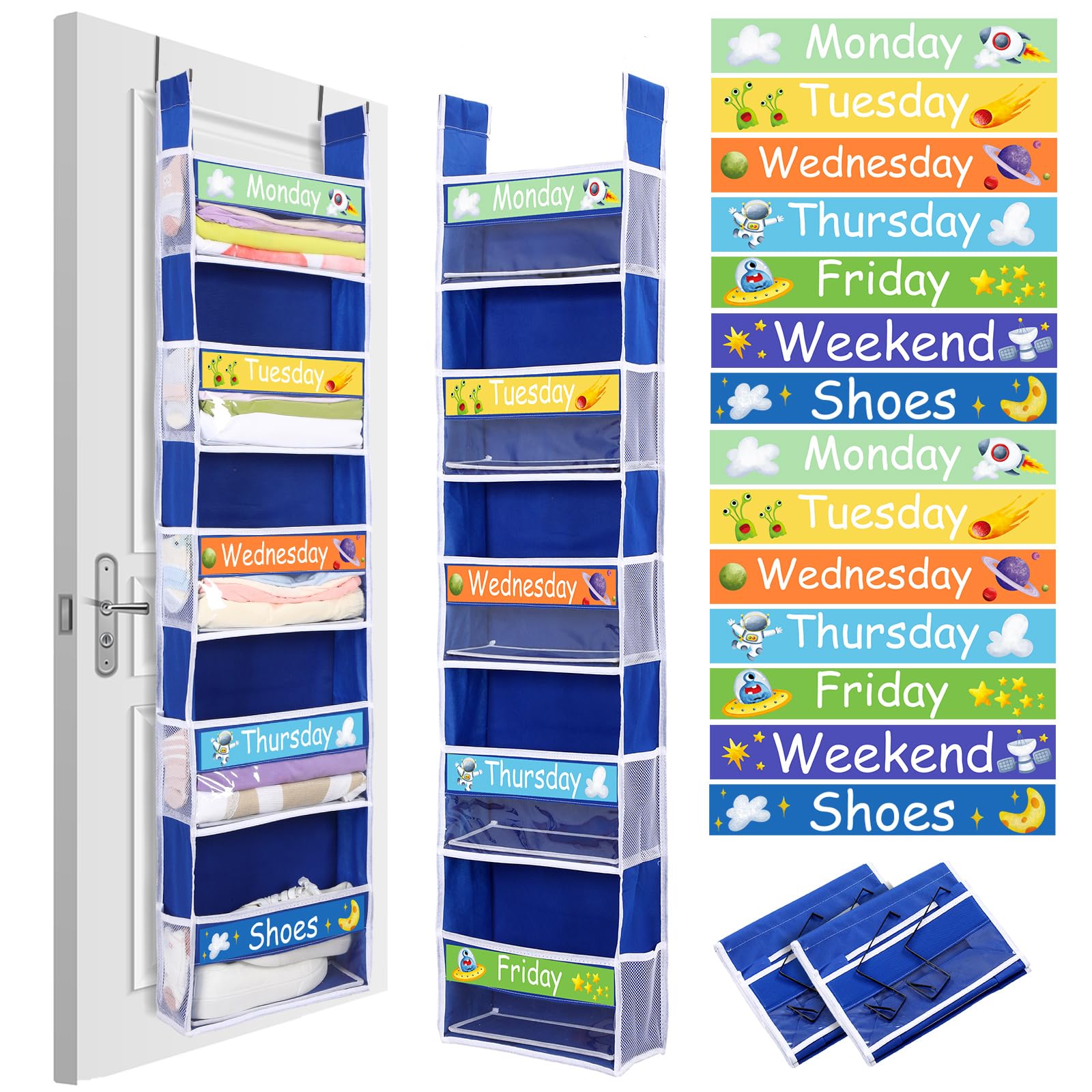 View 1 of ****USED UNKOWN IF MISSING PIECES****
Yoojahow 2 Pack 5-Shelf Over-the-Door Organizer