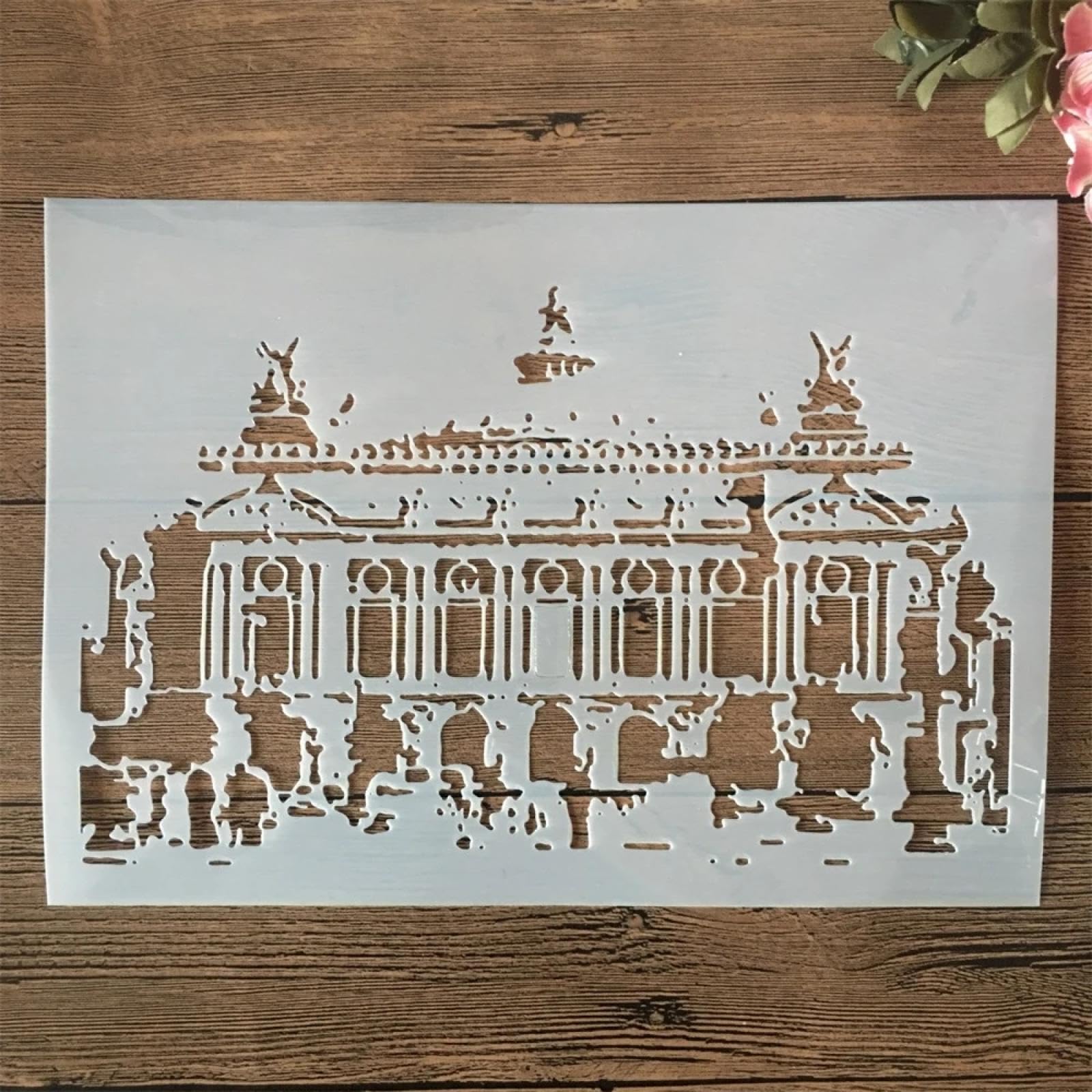 Plantillas para pintar sobre madera papel y paredes con diseños vintage de 29 cm