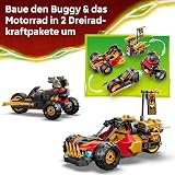 LEGO NINJAGO Kai and Cole's Combiner Vehicles - Ninja Toy Car, Motorbike, 3 Minifigures incl. Kai & Cole w/Katanas - Gift Idea for 7+ Year Old Boys & Dragons Rising Fans - 71864 - 3