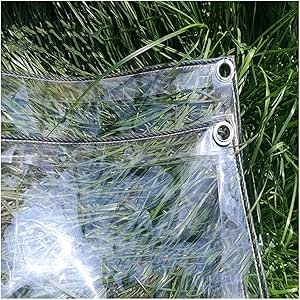 AMSXNOO Transparant Zeildoek met Oogjes, 0,3 mm Waterdicht PVC Helder Zeildoek, Multifunctionele Plantaardige Cover voor Gazebo Buiten Barbecue ( Maat: 2,4 x 3 m