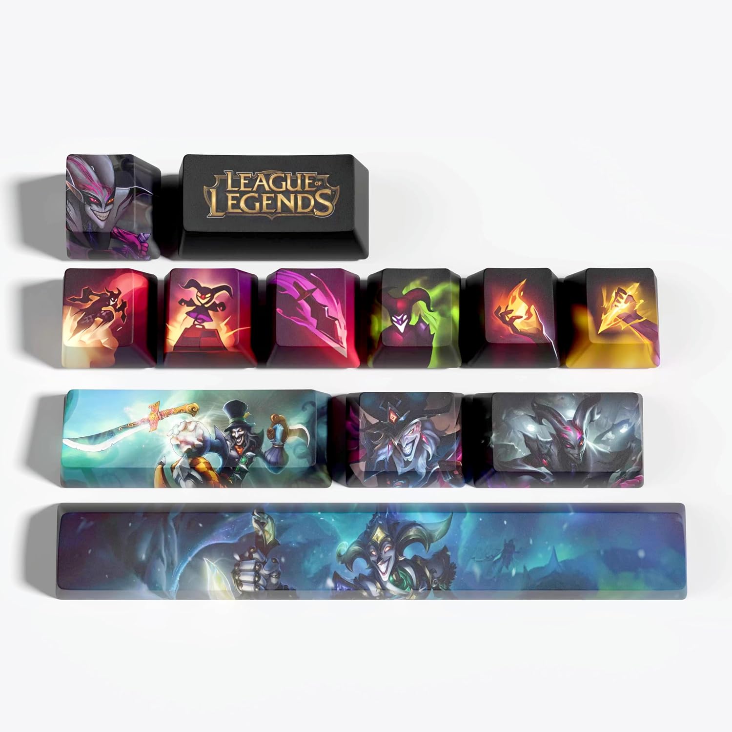Shaco Keycaps Set for League of Legends Gaming Skill 12 Keys Keycap Set OEM Profile for MX Mechanical Gaming Keyboards (Shaco) image 4