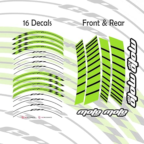 Vista 22 de MC MOTOPARTS Adhesivos adhesivos para llantas de 17 pulgadas AA01 compatibles con GSX1300R GSXR1000 GSXR600 (azul aguamarina)