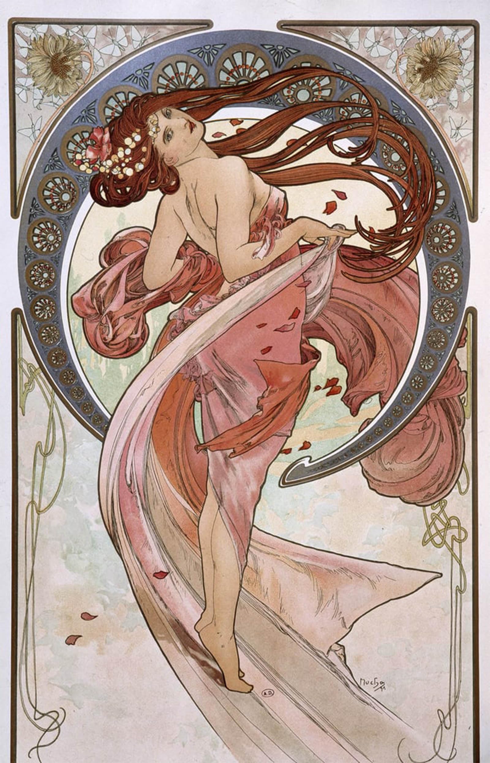 POSTERIIk Famous Modern Artwork Art Mural Illustration for the Book Clio by Alphonse Mucha Oil Paintings Pictures for Home Decor 60x90cm