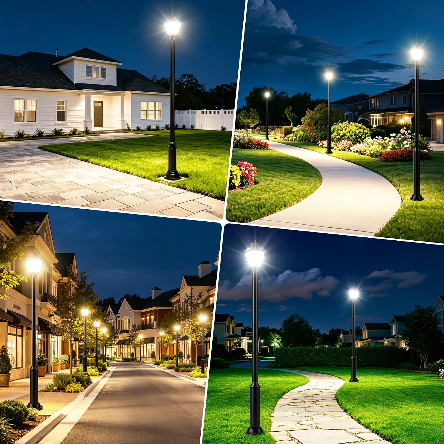 150W LED Post Top Light with Dusk to Dawn Photocell, 12.6 inch Post Lights 150W/120W/90W & 5000K/4000K/3000K Adjustable, ETL Listed Outdoor Pole Lights Fixture for Garden Yard Street, AC100-277V