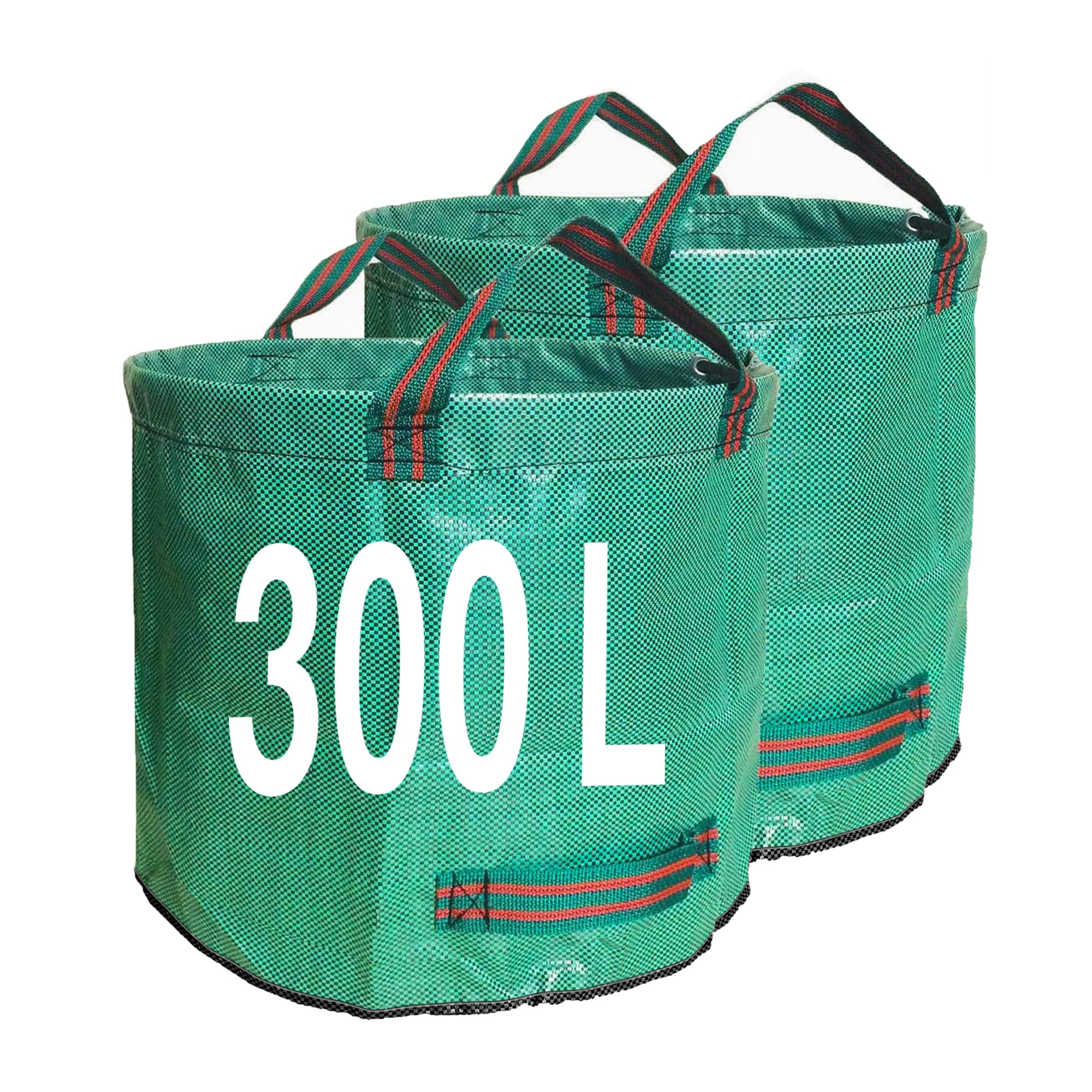 Singwow Sacchetti da giardino resistenti, riutilizzabili, con manici, ideali per raccogliere rifiuti, foglie (300 L x 2)