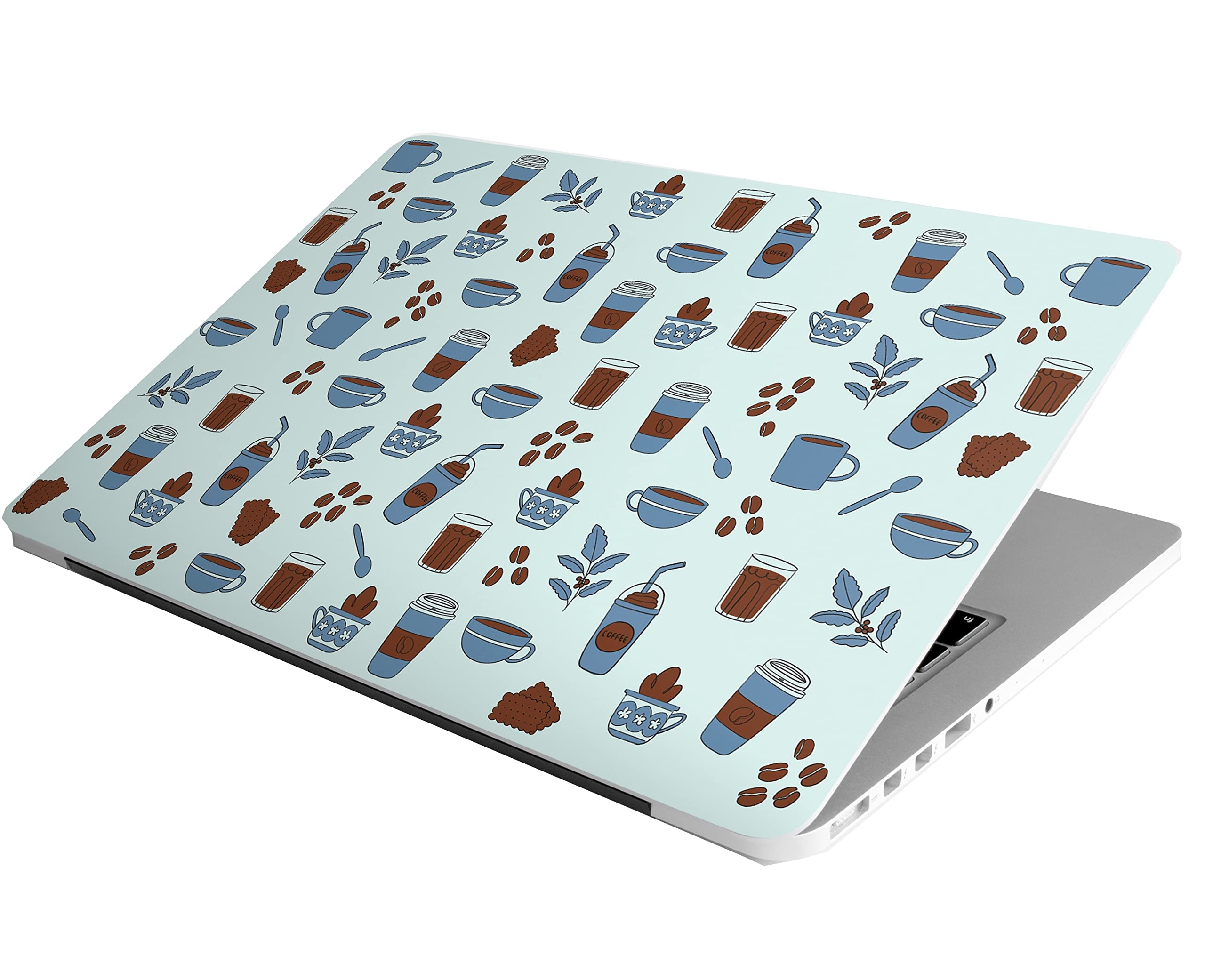 Happywagon Vinyl Laptop Skin Protector, Coffee Addict HD Quality Decal Sticker, Dustproof, Waterproof, Scratchproof, Reusable Laptop Lamination, Compatible With Dell, HP, Lenovo, ASUS, Acer, Toshiba, Apple for Sizes Upto 11.6" to 15.6" Inches