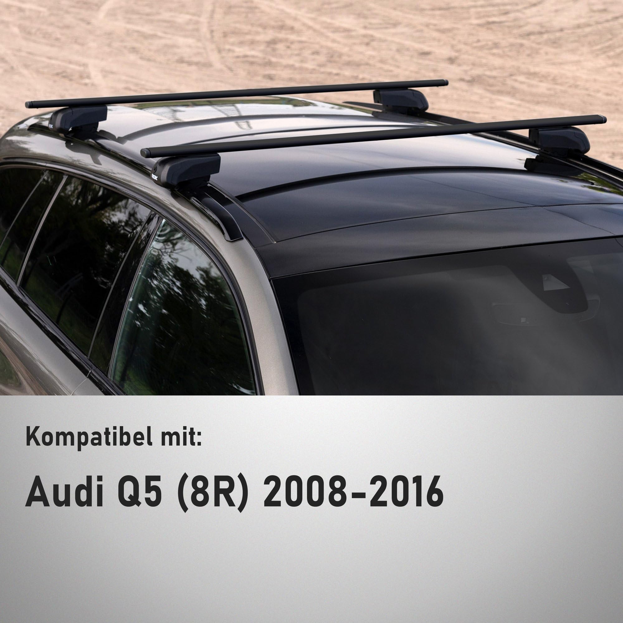 CHROMEMASTER | Dachgepäckträger Dachträger | Kompatibel mit Audi Q5 2008-2016 | Er dient zum Transport Einer Dachbox, Fahrradträger, Leiter; Robuste Dachträger aus Stahl