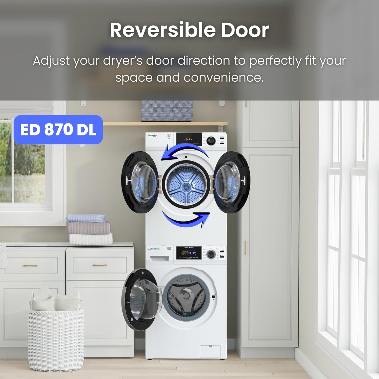 Equator Laundry Set 18 Lbs Washer 1.9cf+Vented Dryer 4cf SINGLE OUTLET 110V