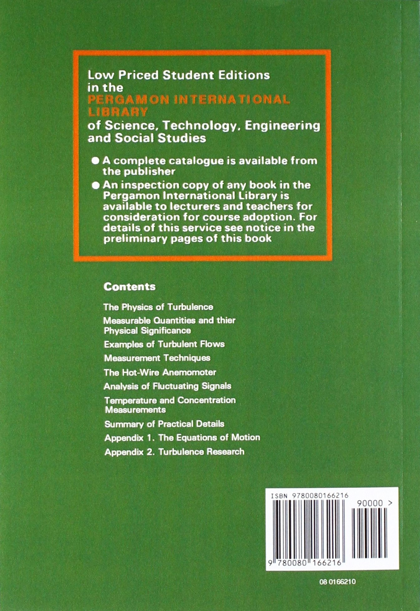 An Introduction to Turbulence and Its Measurement: Thermodynamics and Fluid Mechanics Series