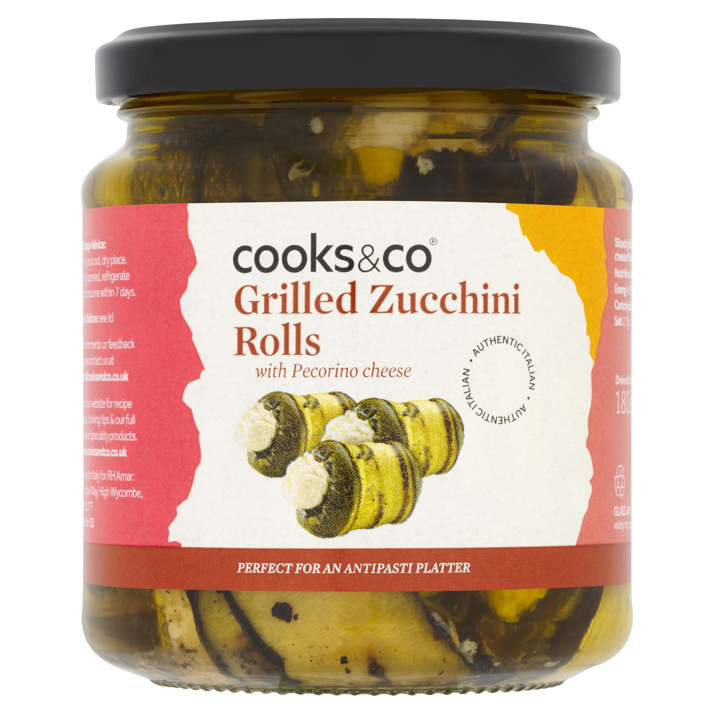 Cooks&Co Grilled Zucchini Rolls with Pecorino Cheese 280g