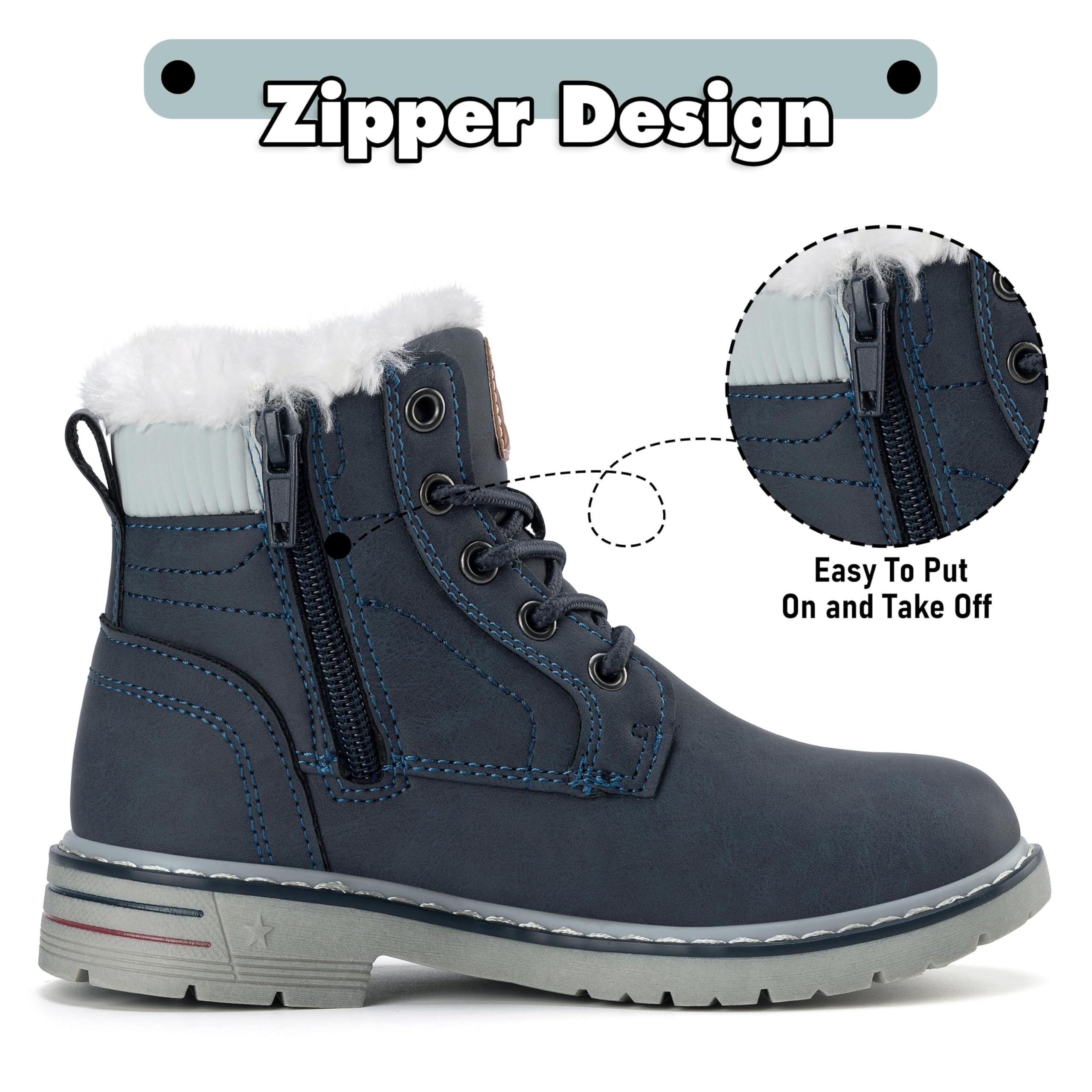 Mishansha Bambino Stivali da Neve Ragazzo Ragazza Inverno Antiscivolo Caldo Scarpe Unisex, GR.24-36