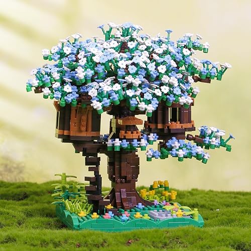 Miniatura 6 de Juego de construcción de 2008 piezas de microbloques de cerezo bonsái, creativa y exquisita casa de árbol Sakura (no compatible con Lego, nuevo