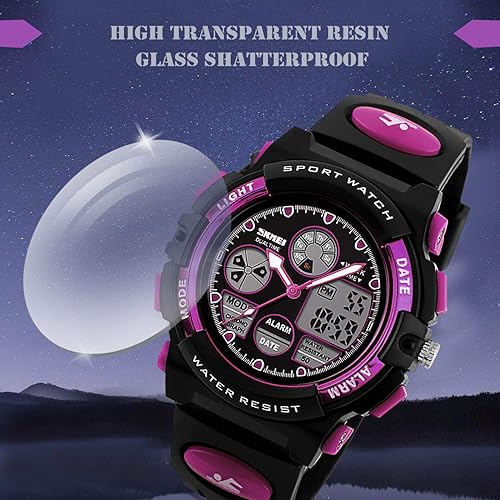 Miniatura 6 de Kids Digital Sport Watch, Boys Girls Waterproof Sports Outdoor Watches Children Casual Electronic Analog Quartz Wrist Watches with Alarm Stopwatch