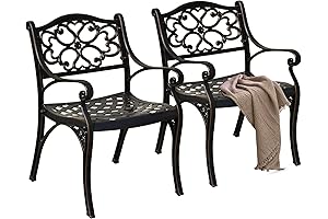 DWVO Outdoor Cast Aluminum Chairs 2 Pc