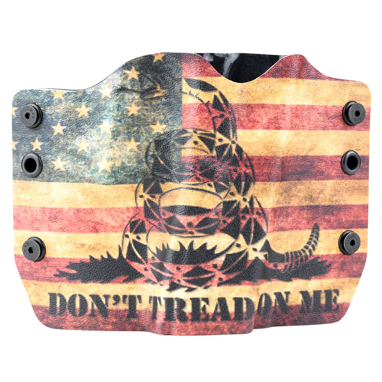 Outlaw Holsters Don't Tread On Me Tan Snake Flag OWB Holster (Right-Hand, for Glock 20,21,29), Multicolor