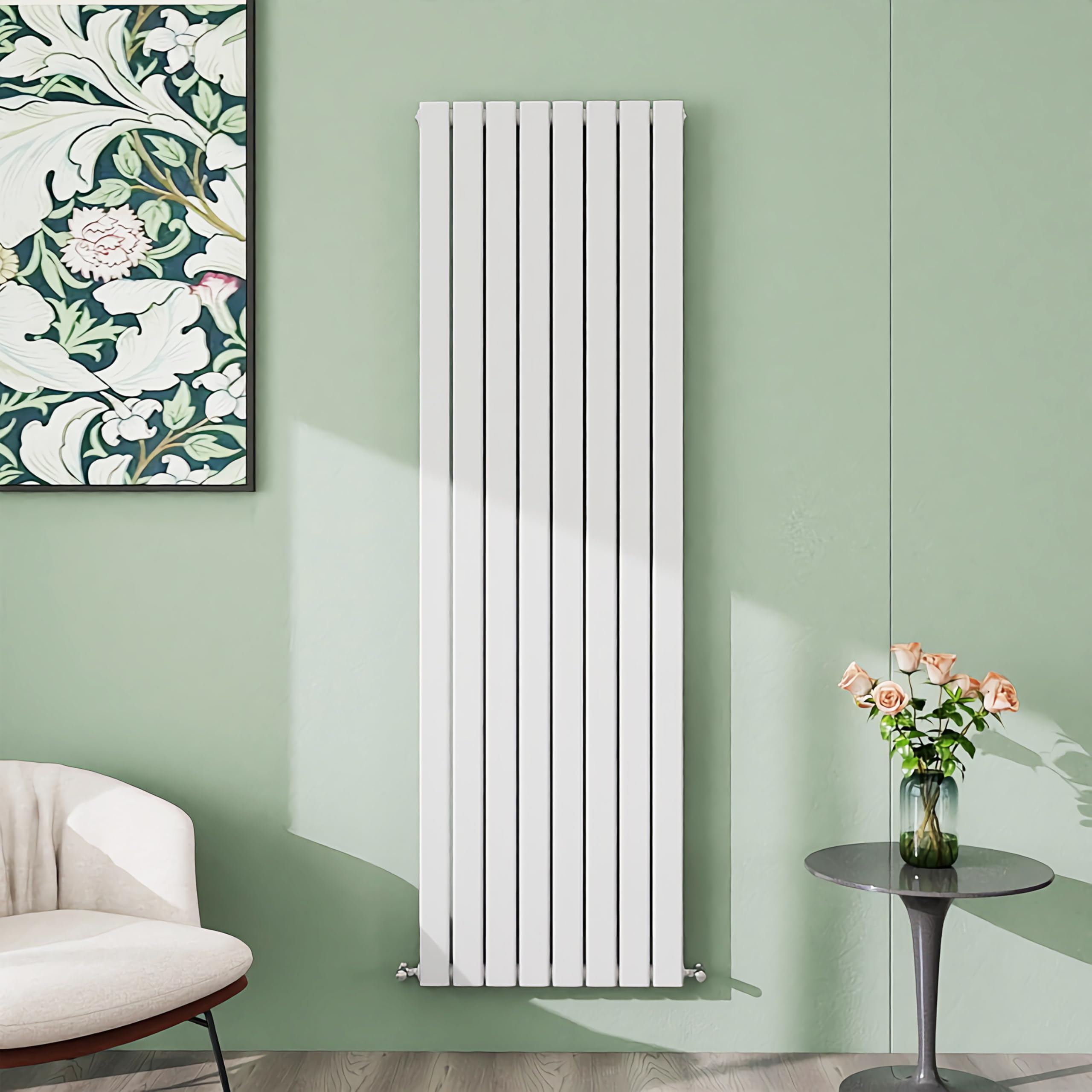 Simple Bathroom 1800×544mm White Vertical Designer Radiator Single Panel Modern Central Heating Flat Panel Radiators