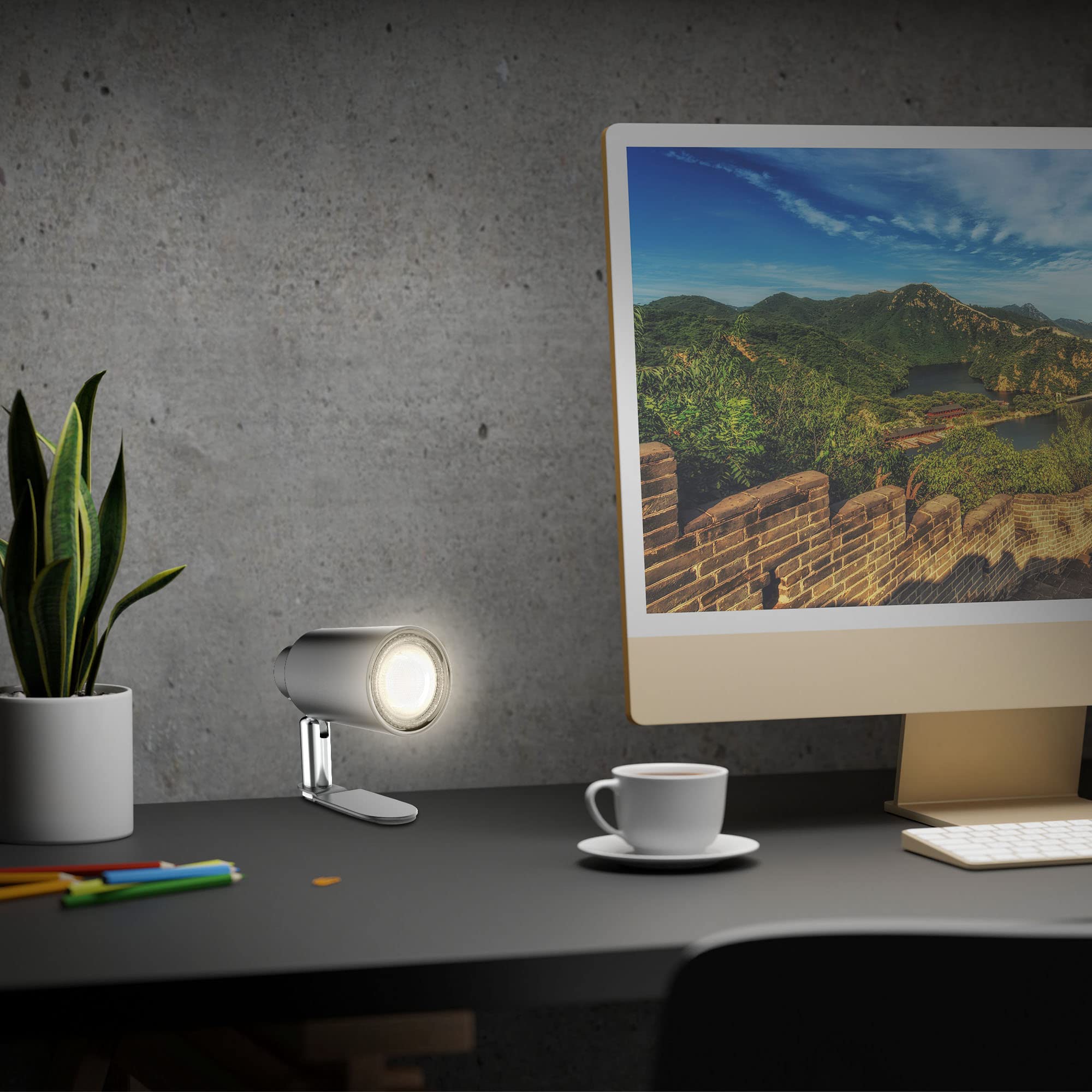 B.K.Licht - Lampe à pince LED - Lampe de table avec ampoule 5W GU10 - Lampe de lecture - noir 14,6 cm