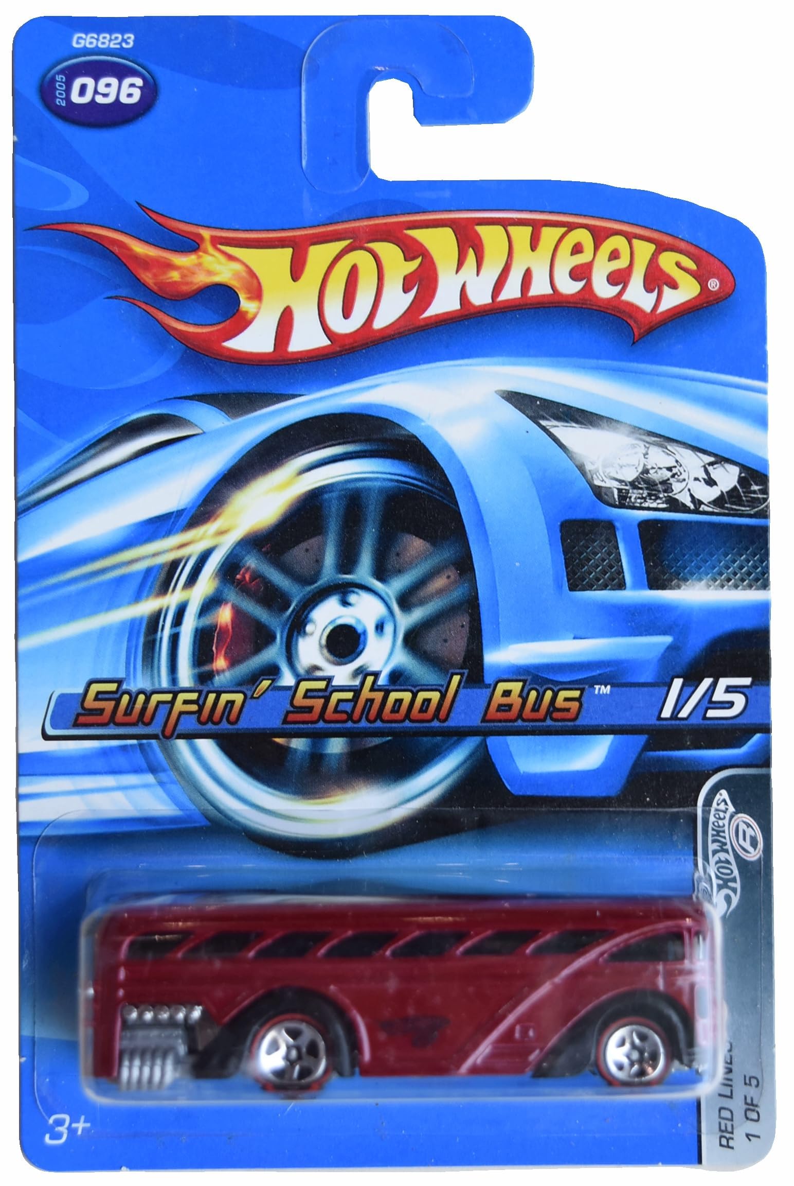 Amazon.com: Hot Wheels Surfin' School Bus, Red Lines 1 of 5 [red