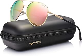 Aviator Sunglasses for Women Polarized Mirror with Case - UV 400 Protection 60MM - coolthings.us