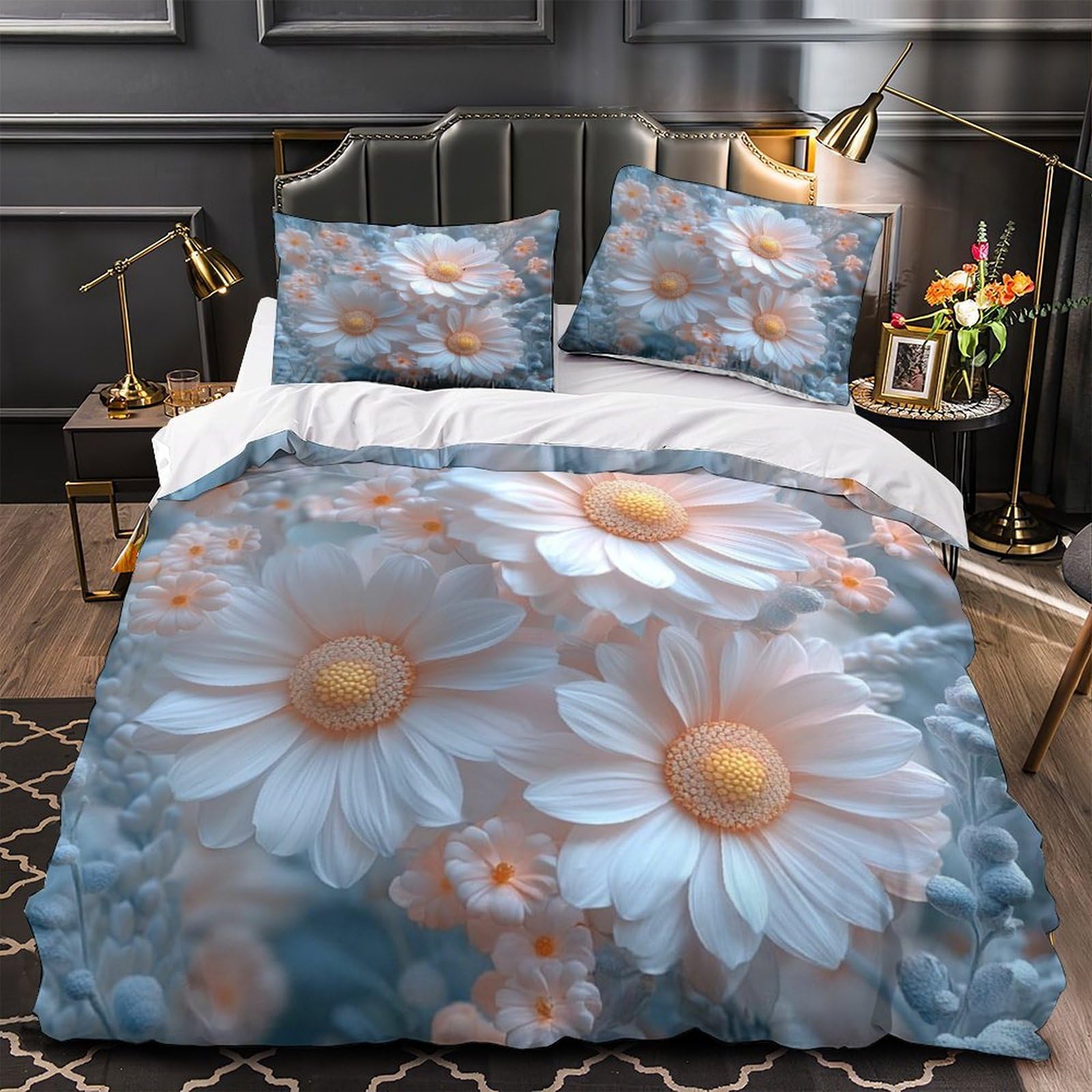 Housse de couette zippée 140x200 parure de lit 3D enfant infroissable