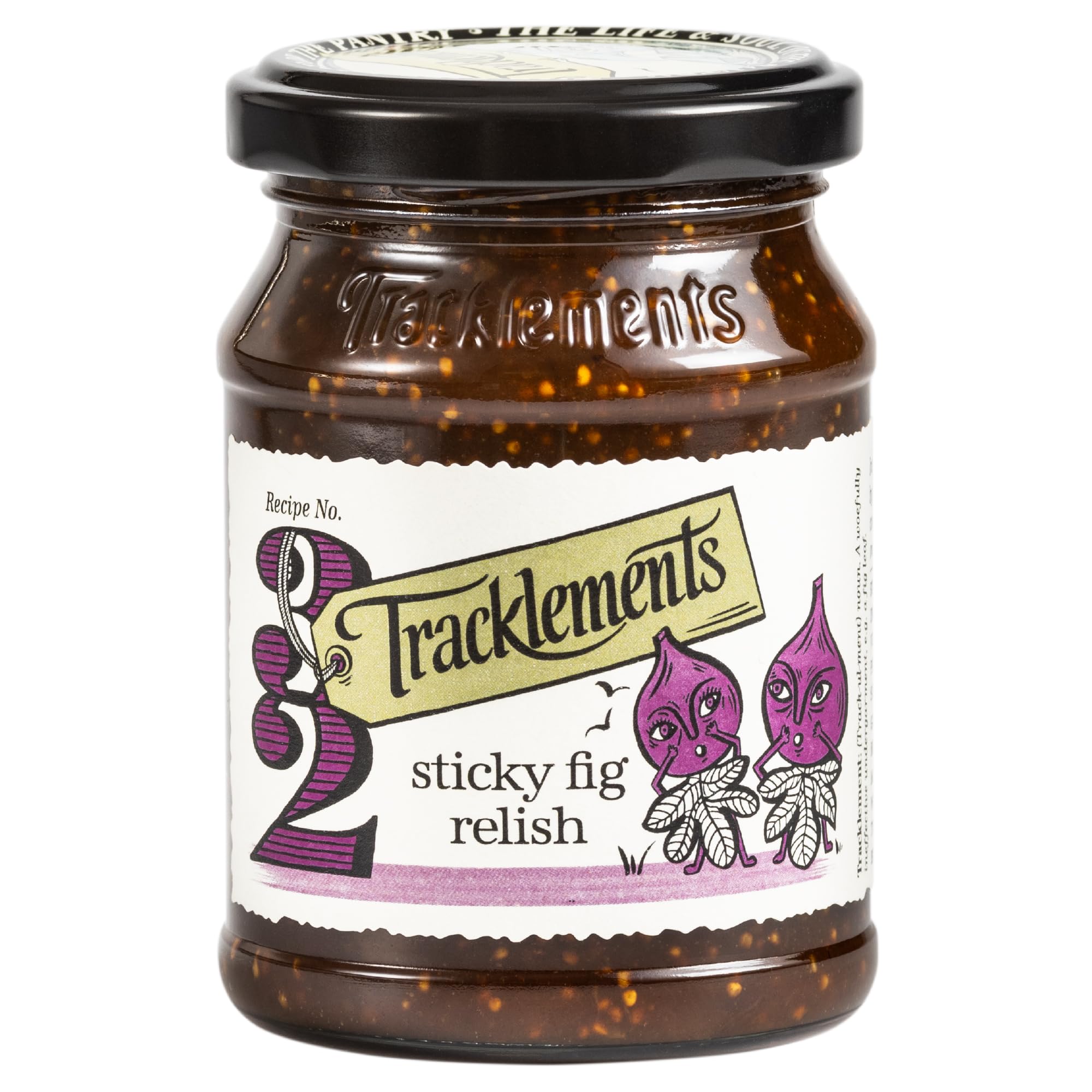 Tracklements Sticky Fig Relish, A Great Condiment for Soft Cheeses and a Cheese Board or Partnered with Mince Pies and Veggie Tarts, Vegetarian and Vegan Friendly, Gluten Free, 2 x 210g Jars