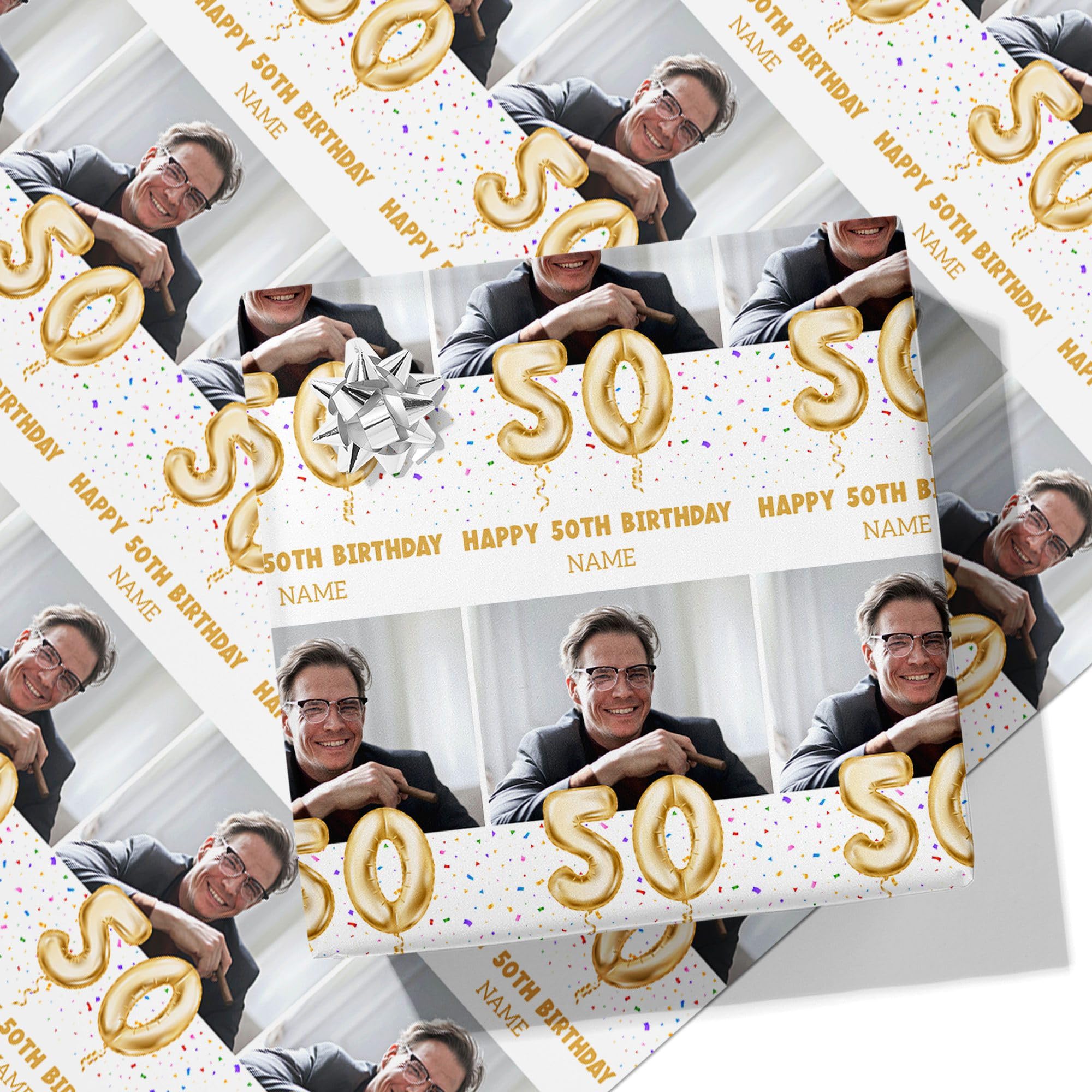 Personalised Signature Rose Gold Marble Wrapping Paper Gift Wrap – Custom Initial & Name – Wedding Birthday Gift Wrap – Recyclable Eco Friendly Paper By Dyefor - Small Roll (50cm X 2.2m - View #9