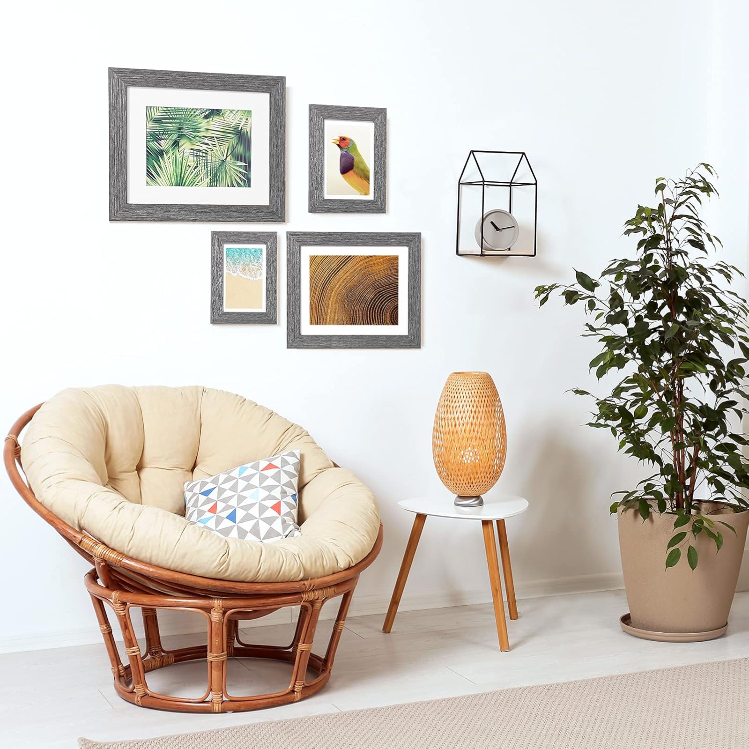 TWING 5 X 7 Picture Frames Set of 6, Rustic Grey Farmhouse Photo College Frame for Wall Decor or Table Top Display - Image 3