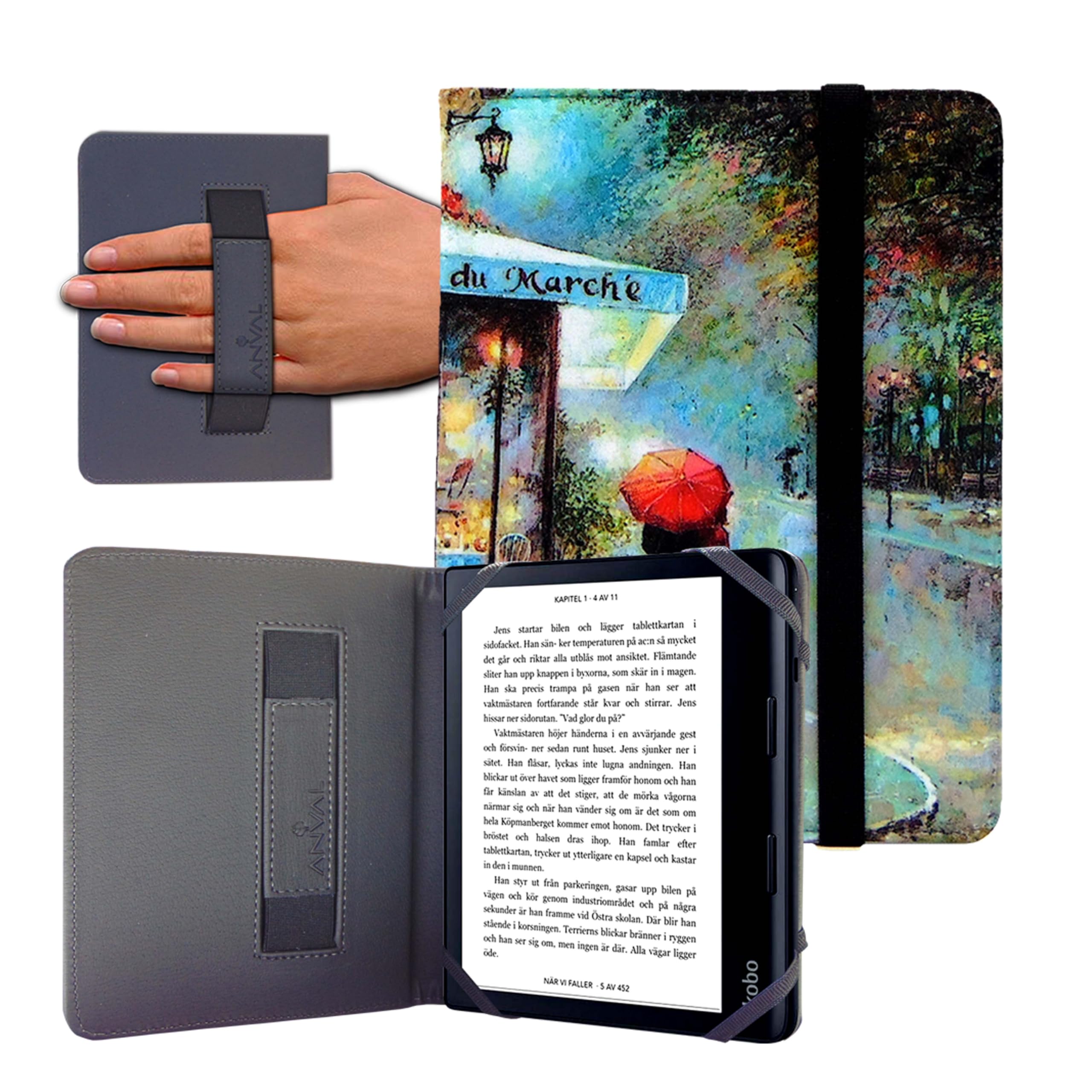 Funda para Libro electrónico eReader eBook de 6 Pulgadas - Kobo, Woxter, Tagus, BQ, Energy, SPC, Inves, Papyre, Wolder, Nolim - 6" Universal - elástico (173) — view 23