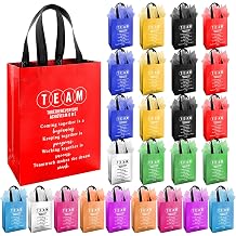 Addblu 50-Piece Employee Appreciation Gift Bags Bulk - Include 25 Team Bags (8x10x4 Inch) &amp; 25 Tissue Paper, Reusable Gift Bag with Handles for Staff, Coworker, Teacher, Thank You &amp; Valentine&lsquo;s Day Gifts (Colorful)