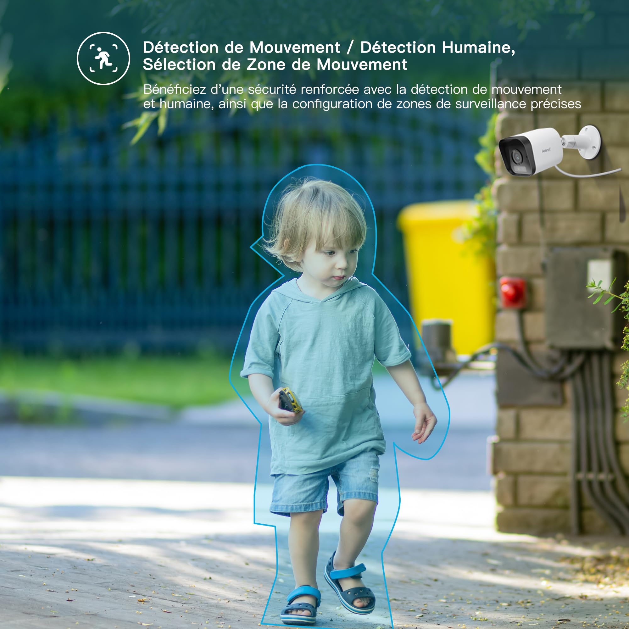 ARENTI 2,5K/4MP Caméra Surveillance Wi-FI Extérieure, Caméra IP 2,4GHz, IP65 Étanche, Audio Bidirectionnel, Détection Intelligente, Enregistrement 24/7, Alerte Instantanée et Sirène, 2PCS