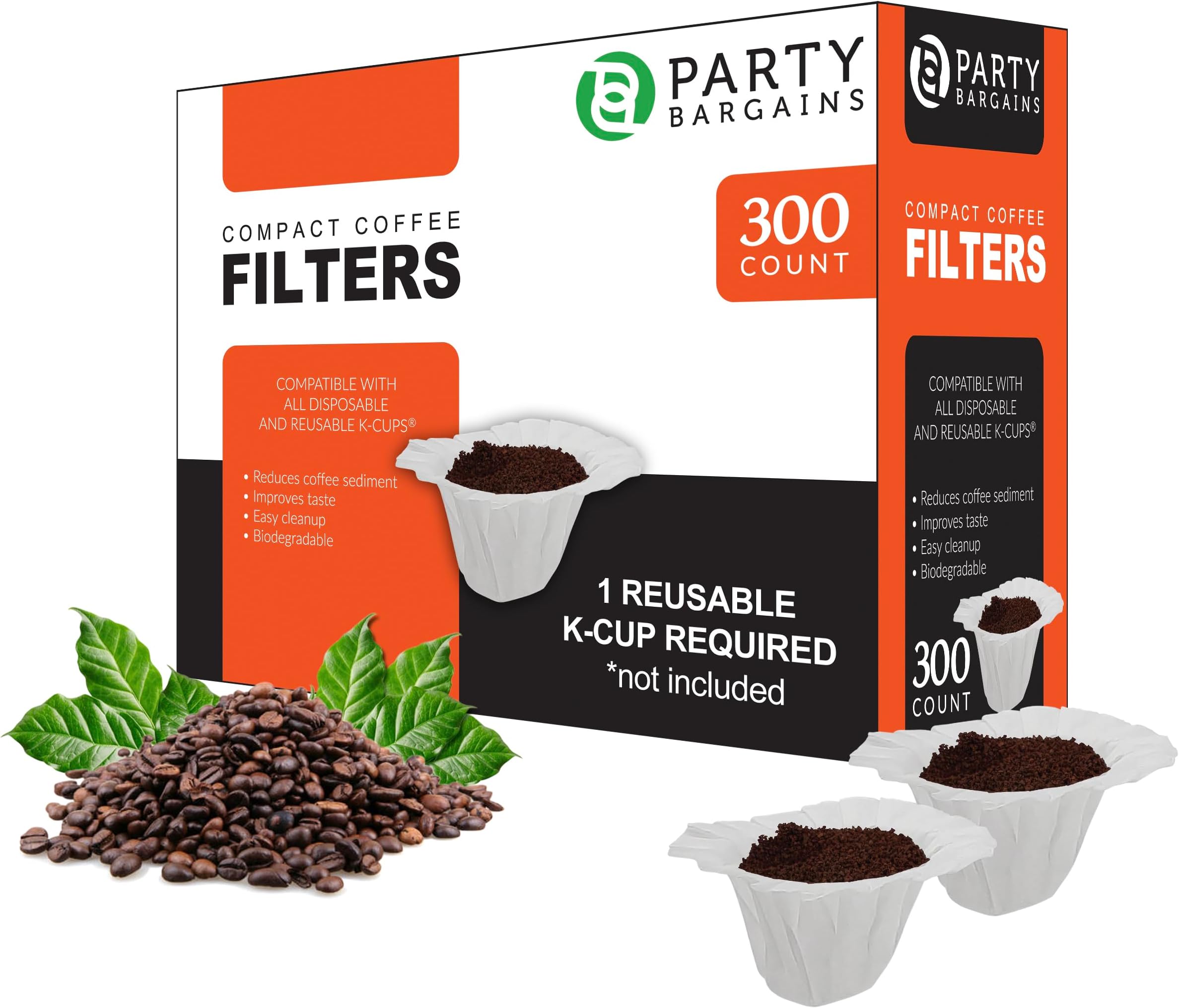 Brew Addicts Disposable Coffee Filters 300 Count, Brown