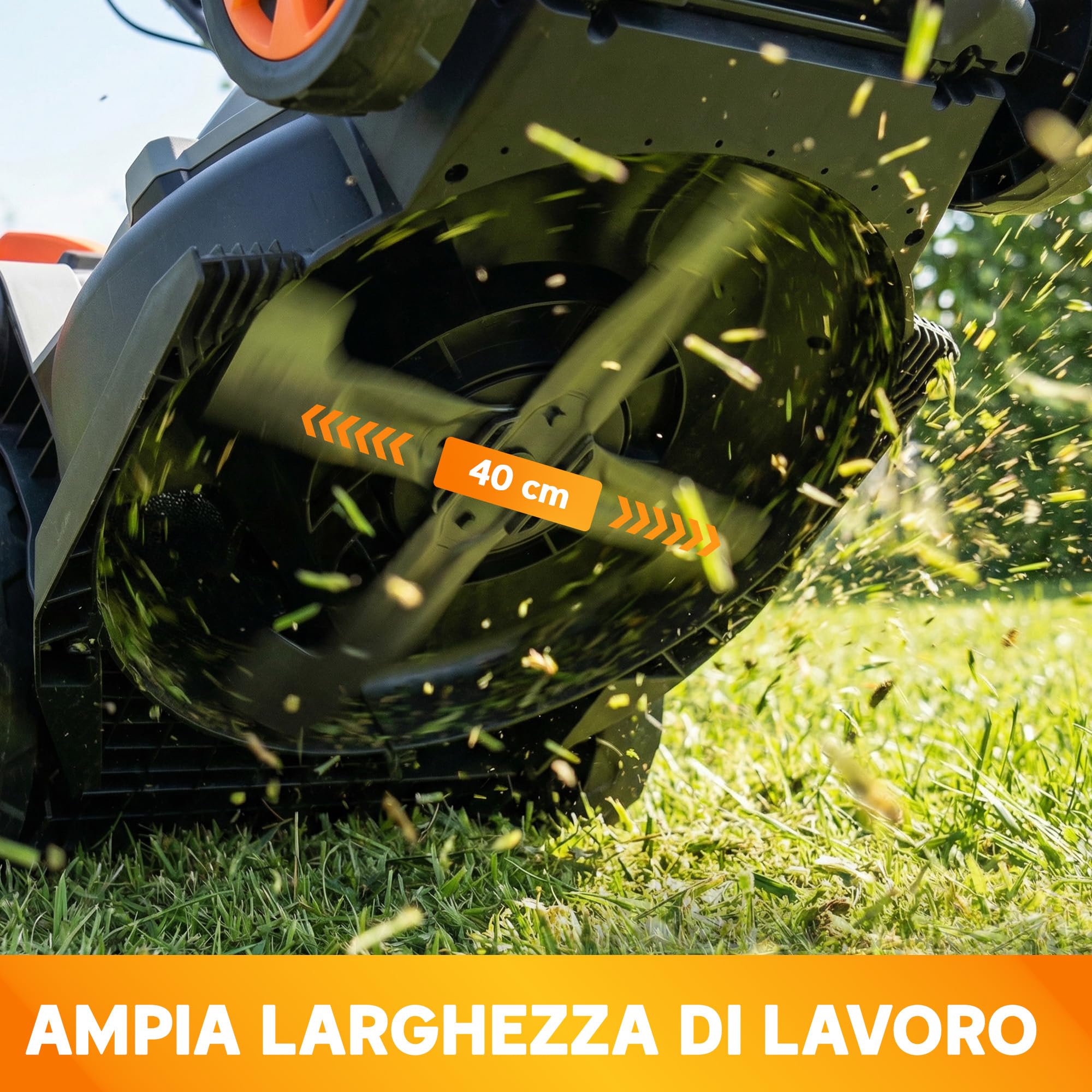 Cortacésped eléctrico Outsunny de 1800 W con anchura de corte de 40 cm, función de mulching y bolsa de 50 l, cortacésped eléctrico con mango desmontable y ajustable, 6 alturas de corte de 25-75 mm,